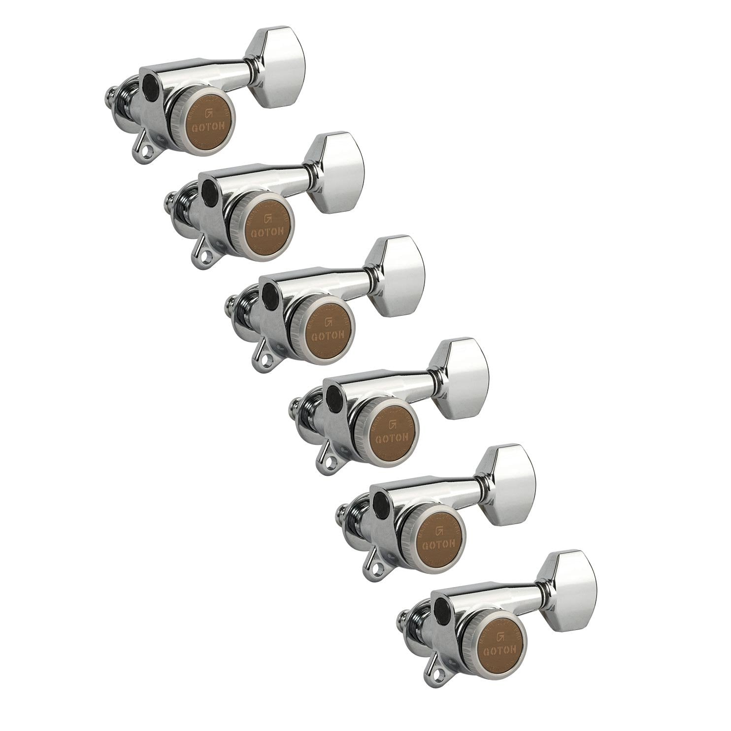 Gotoh Magnum Lock-Trad 6-In-Line Guitar Tuners, Chrome
